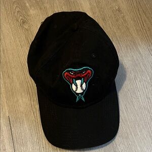 Black Cap with Blue Logo